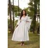 image:imageSCARLET DARKNESS Renaissance Dress Women Bell Sleeve Fairy Dresses Witch Costume Split Maxi Dress with PocketsIvory
