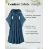 image:imageSCARLET DARKNESS Renaissance Dress Women Bell Sleeve Fairy Dresses Witch Costume Split Maxi Dress with PocketsLake Blue