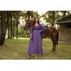 image:imageSCARLET DARKNESS Renaissance Dress Women Bell Sleeve Fairy Dresses Witch Costume Split Maxi Dress with PocketsLavender Purple