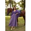 image:imageSCARLET DARKNESS Renaissance Dress Women Bell Sleeve Fairy Dresses Witch Costume Split Maxi Dress with PocketsLavender Purple