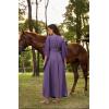 image:imageSCARLET DARKNESS Renaissance Dress Women Bell Sleeve Fairy Dresses Witch Costume Split Maxi Dress with PocketsLavender Purple