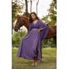 image:imageSCARLET DARKNESS Renaissance Dress Women Bell Sleeve Fairy Dresses Witch Costume Split Maxi Dress with PocketsLavender Purple
