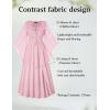 image:imageSCARLET DARKNESS Renaissance Dress Women Bell Sleeve Fairy Dresses Witch Costume Split Maxi Dress with PocketsLight Pink