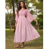 image:imageSCARLET DARKNESS Renaissance Dress Women Bell Sleeve Fairy Dresses Witch Costume Split Maxi Dress with PocketsLight Pink