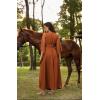 image:imageSCARLET DARKNESS Renaissance Dress Women Bell Sleeve Fairy Dresses Witch Costume Split Maxi Dress with PocketsOrange