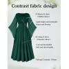 image:imageSCARLET DARKNESS Renaissance Dress Women Bell Sleeve Fairy Dresses Witch Costume Split Maxi Dress with PocketsTeal