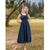 image:imageSCARLET DARKNESS Women Renaissance Summer Corset Dress Medieval Cottagecore Lace Up DressNavy Blue