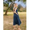 image:imageSCARLET DARKNESS Women Renaissance Summer Corset Dress Medieval Cottagecore Lace Up DressNavy Blue