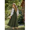 image:imageSCARLET DARKNESS Womens Renaissance Costume Medieval Lace Up Corset Dress Puff Sleeve Peasant DressOlive Green