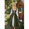image:imageSCARLET DARKNESS Womens Renaissance Costume Medieval Lace Up Corset Dress Puff Sleeve Peasant DressOlive Green