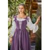 image:imageSCARLET DARKNESS Womens Renaissance Costume Medieval Lace Up Corset Dress Puff Sleeve Peasant DressPurple