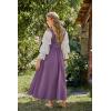 image:imageSCARLET DARKNESS Womens Renaissance Costume Medieval Lace Up Corset Dress Puff Sleeve Peasant DressPurple