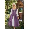 image:imageSCARLET DARKNESS Womens Renaissance Costume Medieval Lace Up Corset Dress Puff Sleeve Peasant DressPurple