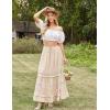 image:imageScarlet Darkness Boho Maxi Skirts for Women 2026 Summer Tiered Flowy Skirt Renaissance Long Skirts with PocketsApricot