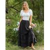 image:imageScarlet Darkness Boho Maxi Skirts for Women 2026 Summer Tiered Flowy Skirt Renaissance Long Skirts with PocketsBlack