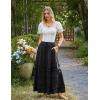 image:imageScarlet Darkness Boho Maxi Skirts for Women 2026 Summer Tiered Flowy Skirt Renaissance Long Skirts with PocketsBlack