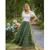 image:imageScarlet Darkness Boho Maxi Skirts for Women 2026 Summer Tiered Flowy Skirt Renaissance Long Skirts with PocketsDark Green