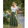 image:imageScarlet Darkness Boho Maxi Skirts for Women 2026 Summer Tiered Flowy Skirt Renaissance Long Skirts with PocketsDark Green