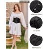 image:imageScarlet Darkness Corset Belt for Women Fishbone Wide Waist Corset Pirate BeltBlack Jacquard