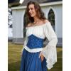 image:imageScarlet Darkness Corset Belt for Women Fishbone Wide Waist Corset Pirate BeltBlue Jacquard