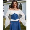 image:imageScarlet Darkness Corset Belt for Women Fishbone Wide Waist Corset Pirate BeltBlue Jacquard