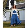 image:imageScarlet Darkness Corset Belt for Women Fishbone Wide Waist Corset Pirate BeltBlue Jacquard