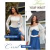 image:imageScarlet Darkness Corset Belt for Women Fishbone Wide Waist Corset Pirate BeltBlue Jacquard