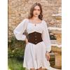 image:imageScarlet Darkness Corset Belt for Women Fishbone Wide Waist Corset Pirate BeltBrown