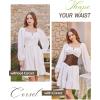 image:imageScarlet Darkness Corset Belt for Women Fishbone Wide Waist Corset Pirate BeltBrown Jacquard