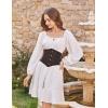 image:imageScarlet Darkness Corset Belt for Women Fishbone Wide Waist Corset Pirate BeltCoffee