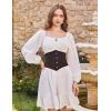 image:imageScarlet Darkness Corset Belt for Women Fishbone Wide Waist Corset Pirate BeltCoffee