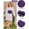 image:imageScarlet Darkness Corset Belt for Women Fishbone Wide Waist Corset Pirate BeltDeep Purple