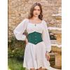 image:imageScarlet Darkness Corset Belt for Women Fishbone Wide Waist Corset Pirate BeltFoliage Green
