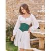 image:imageScarlet Darkness Corset Belt for Women Fishbone Wide Waist Corset Pirate BeltFoliage Green