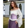 image:imageScarlet Darkness Corset Belt for Women Fishbone Wide Waist Corset Pirate BeltLavender Jacquard
