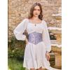 image:imageScarlet Darkness Corset Belt for Women Fishbone Wide Waist Corset Pirate BeltLavender Jacquard