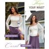 image:imageScarlet Darkness Corset Belt for Women Fishbone Wide Waist Corset Pirate BeltWhite Jacquard