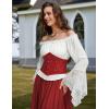 image:imageScarlet Darkness Corset Belt for Women Fishbone Wide Waist Corset Pirate BeltWine Jacquard