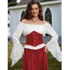 image:imageScarlet Darkness Corset Belt for Women Fishbone Wide Waist Corset Pirate BeltWine Jacquard