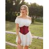 image:imageScarlet Darkness Corset Belt for Women Fishbone Wide Waist Corset Pirate BeltWine Red