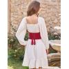 image:imageScarlet Darkness Corset Belt for Women Fishbone Wide Waist Corset Pirate BeltWine Red