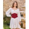 image:imageScarlet Darkness Corset Belt for Women Fishbone Wide Waist Corset Pirate BeltWine Red