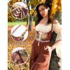 image:imageScarlet Darkness Corset Belt for Women Renaissance Underbust Corset Floral Lace Up Boned Waist BeltsAutumn Bloom