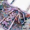 image:imageScarlet Darkness Corset Belt for Women Renaissance Underbust Corset Floral Lace Up Boned Waist BeltsBloom Purple