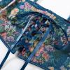 image:imageScarlet Darkness Corset Belt for Women Renaissance Underbust Corset Floral Lace Up Boned Waist BeltsBlossom Teal