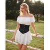 image:imageScarlet Darkness Corset Belt for Women Underbust Satin Waist Training Cincher CorsetBlack