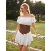 image:imageScarlet Darkness Corset Belt for Women Underbust Satin Waist Training Cincher CorsetBrown