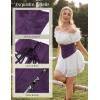 image:imageScarlet Darkness Corset Belt for Women Underbust Satin Waist Training Cincher CorsetDeep Purple