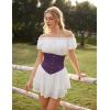 image:imageScarlet Darkness Corset Belt for Women Underbust Satin Waist Training Cincher CorsetDeep Purple