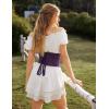 image:imageScarlet Darkness Corset Belt for Women Underbust Satin Waist Training Cincher CorsetDeep Purple